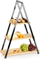 Trojposchodová bambusová etažéra 53 cm