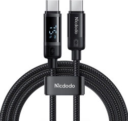 MCDODO USB‑C na USB‑C kábel s displejom, 60 W, 1,2 m, čierny