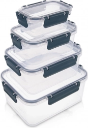 Sada dóz na potraviny s vekom a tesnením 4 ks