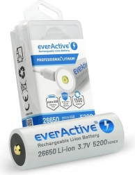 Akumulátor everActive 26650 3,7V Li-ion 5200 mAh s micro USB