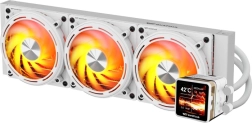 DarkFlash Explore DE360 biely 360 mm AIO vodný chladič CPU s IPS displejom a ARGB