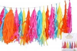 Viacfarebná strapcová girlanda