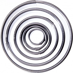 Sada vykrajovačiek na sušienky z nehrdzavejúcej ocele – kruhy 1,3–5,2 cm, 5 ks