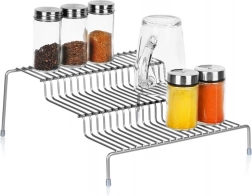 Kuchynská kovová polica sivá, 3 úrovne, 28 × 26 × 11 cm