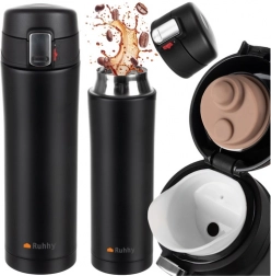 Termohrnček RUHHY 440 ml s poistkou, čierny