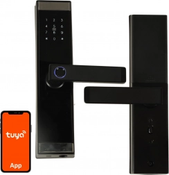 Elektronický inteligentný zámok na dvere s klávesnicou, čítačkou odtlačkov a Bluetooth