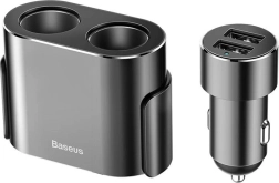 Baseus duálna rozdvojka do zapaľovača s nabíjačkou 2x USB 3,1 A, 100 W – čierna
