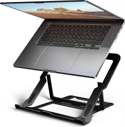 Hliníkový stojan na notebook 10–17,3" s 8 polohami, čierny