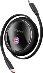 Vysúvateľný USB‑C kábel 100 W BASEUS Free2Pull – FC BAYERN Edition, čierny