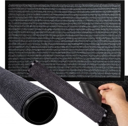 Gumová vstupná rohož 60 × 90 cm – sivá, protišmyková