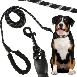 Tréningové reflexné vodítko pre psa 3 m, odolné lano s polstrovanou rukoväťou