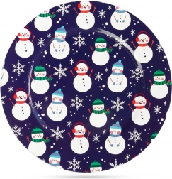 Podložka pod tanier so snehuliakmi 33 cm, tmavomodrá
