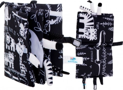 Mäkká kontrastná zmyslová knižka so zvieracími chvostíkmi safari