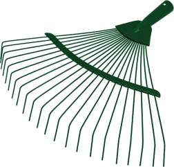Záhradné vejárové hrable na lístie 36 cm, kovové bez násady