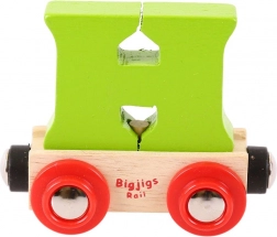 BIGJIGS RAIL vagónik do drevenej vláčikodráhy – písmeno H