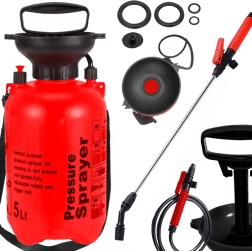 Tlakový záhradný postrekovač 5 l s dlhou postrekovacou tyčou a popruhom