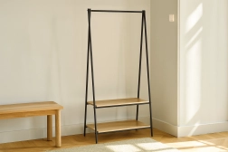 Voľne stojaci vešiak na oblečenie s 2 policami 80 × 40 × 160 cm
