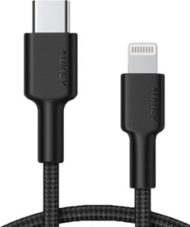 Kábel Lightning na USB-C 1,2m nylónový opletený čierny