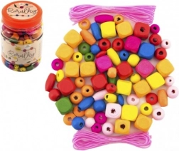 Farebné drevené koráliky s gumičkami