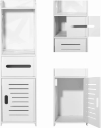 Biela kúpeľňová skrinka 80 cm s policami