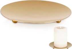 Kovová zlatá podložka pod sviečky 12 cm