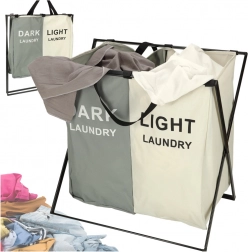 Dvojkomorový kôš na bielizeň s organizérom na triedenie