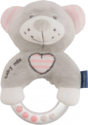 Detské plyšové hrkálky BABY MIX medvedík ružový