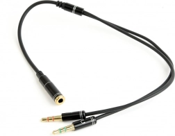 Audio adaptér 4pin na 2× 3,5 mm minijack, 0,2 m