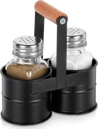 Súprava soľničky a koreničky so stojanom, 3‑dielna