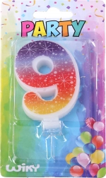 Párty sviečka číslo 9 hviezdy