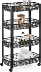 Štvorposchodový pojazdný regál 46,5 × 26 × 79 cm