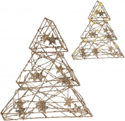 Zlatý svietiaci vianočný stromček 29 cm, 14 LED s časovačom