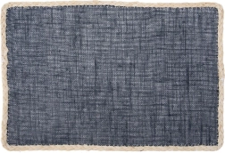 Obdĺžniková stolová podložka 45 × 30 cm, tmavomodrá s béžovým lemom