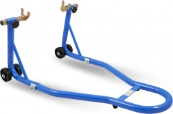 Oceľový stojan na zadné koleso motocykla 250 kg, modrý, nastaviteľný