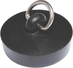 Gumová zátka do odpadu 46 mm s polokrúžkom, čierna