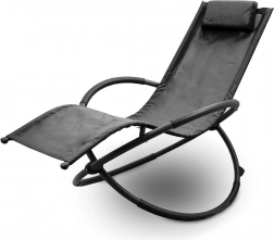 Záhradné hojdacie ležadlo s vankúšom – čierne
