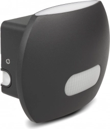 nástenné LED svietidlo s PIR čidlom 20 W 1600 lm IP65 4000 K sivé