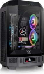 Počítačová skriňa THERMALTAKE The Tower 300, tvrdené sklo, 2× ventilátor CT140, čierna