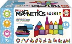 Educa magnetická stavebnica Magnetics v puzdre, 18 dielikov