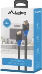 LANBERG HDMI kábel 2.0 3 m, 4K, plne medený, čierny