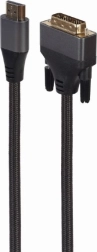 Kábel HDMI na DVI s opletením 1.8m pozlátené konektory