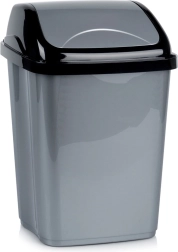 Plastový odpadkový kôš 16 l so sklopným vekom, sivý