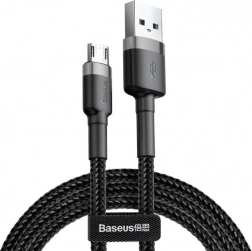 Baseus Cafule kábel USB-A na Micro USB 1 m, 2,4 A, sivá‑čierna