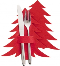Puzdro na príbory vianočný stromček, červené, 2 ks