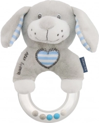 Detské plyšové hrkálka Baby Mix pes modrý
