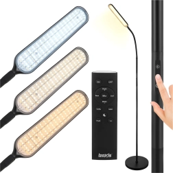 Stojacia LED lampa Izoxis 180 cm čierna s diaľkovým ovládaním