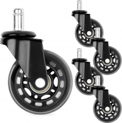 Kolieska na kancelársku stoličku z kaučuku 63 mm, čap 10 mm, 5 ks