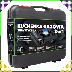 Prenosný turistický plynový varič 2v1 v kufríku