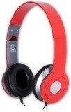 Mestské červené stereofónne slúchadlá s mikrofónom