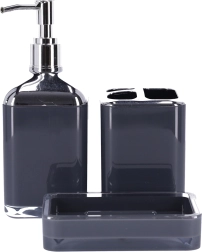 Súprava kúpeľňových doplnkov 3 kusy BERRETTI, antracit + chróm